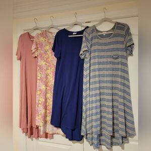 LAST CHANCE!! EUC Lot Of 4 LuLa Roe T-Shirt Style Dresses L